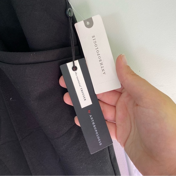 Anthropologie The Essential Flare Trousers Black Size 14 New With Tags - Picture 6 of 13